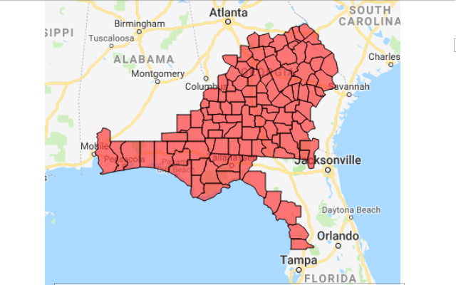 counties in the disaster area due to hurricane michael